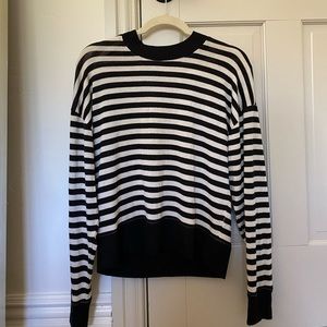 J. Crew Black and White Striped Sweater
